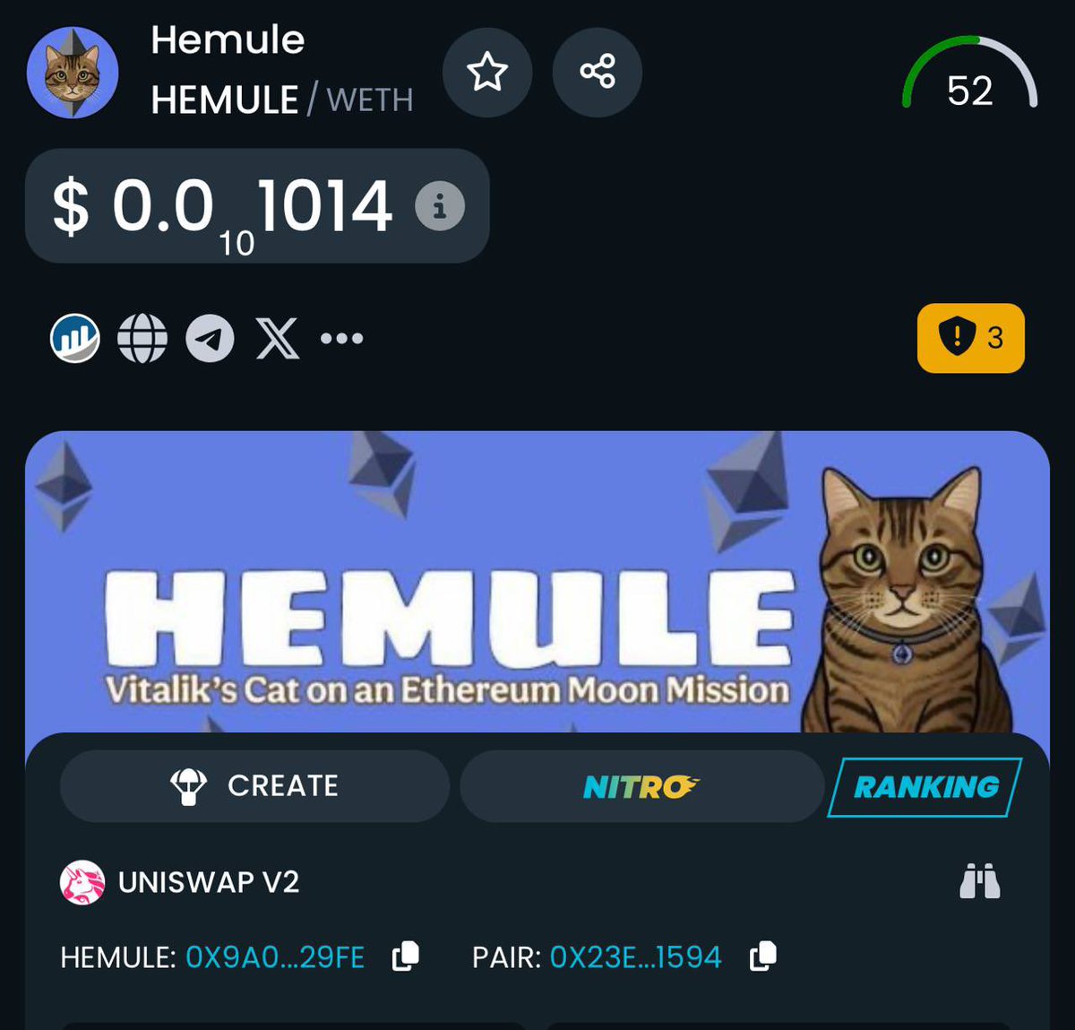 DEXTOOLS has been updated!  for HEMULE ($HEMULE) 🏆🙏

dextools.io/app/en/ether/p…

We are now working on Dexscreener! 🏆⏳