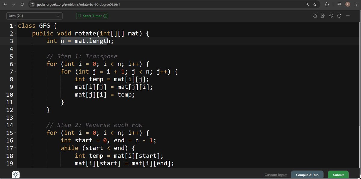 ankitpatel_og's tweet image. Day 2 / 100 Days 
✅ Tackled matrix problems - Spiral Matrix & subarray challenges Initially stressed with the logic, when the optimal solution clicked was pure gold 🔥 Thanks to Striver bhaiya for the amazing explanations!
#100DaysOfCode #DSA