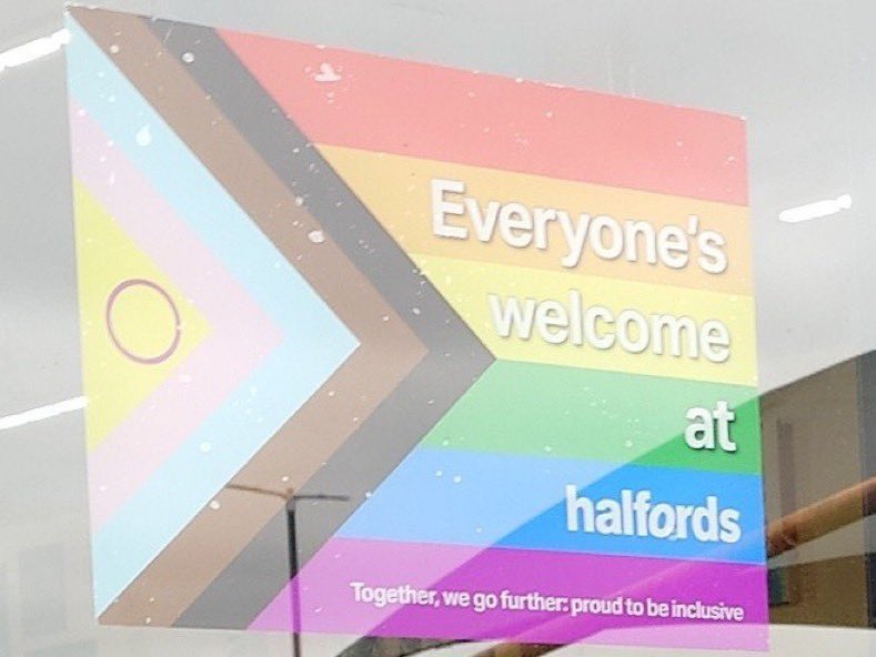 Andrew Doyle (@andrewdoyle_com) on Twitter photo It is beyond idiotic for <a href="/Halfords_uk/">Halfords</a> to display a symbol that many consider to be anti-gay and anti-women, and to do so in the name of “inclusion”. 
(Image by <a href="/JamesEsses/">James Esses</a>) It is beyond idiotic for <a href="/Halfords_uk/">Halfords</a> to display a symbol that many consider to be anti-gay and anti-women, and to do so in the name of “inclusion”. 
(Image by <a href="/JamesEsses/">James Esses</a>)