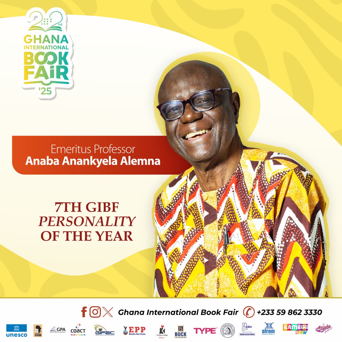 Join us to honour Prof. Alemna. 
#gibf2025