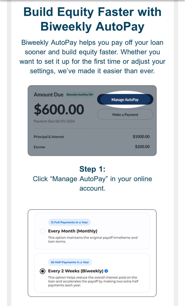 sunny051488's tweet photo. My mortgage lender wants me to make additional payments towards the loan to build equity faster and save on interest.
Instead, I setup an additional DCA purchase for bitcoin so that I can accumulate more faster….its cleaner. https://t.co/qAD8yk5JiG