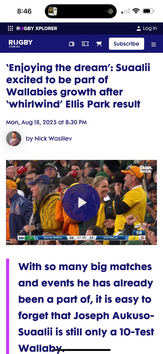 All of the #NRL supporters, keyboard ‘experts’ and journo’s have gone awfully quiet about their opinions on how much of a waste of money Suaalii  was &amp; how he had made a massive mistake switching to rugby? 🤔