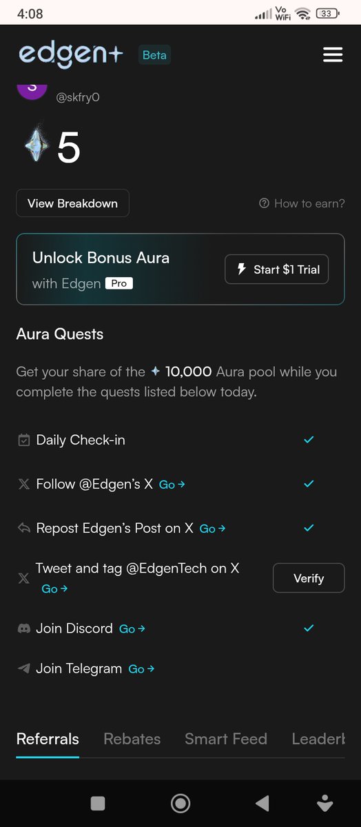 skfry0's tweet photo. Excited about @EdgenTech  An AI-powered platform that analyzes crypto markets with real-time Radar data and predicts trends. Earn Aura points by posting quality content on X  Join with my link https://t.co/52Aimoh6yQ
#LedgensLoveAura https://t.co/kORKj7xEZ8
