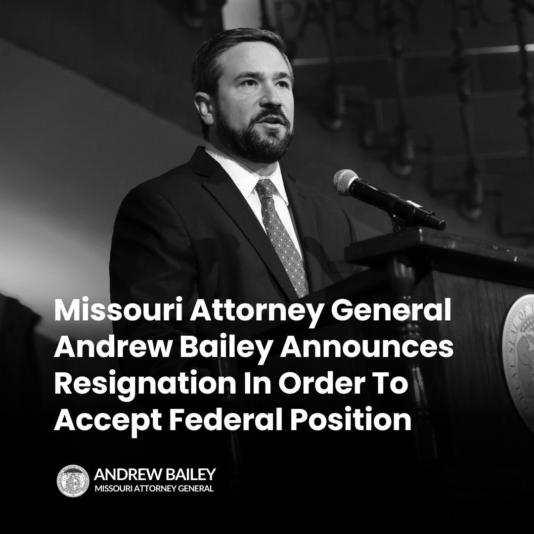 Attorney General Andrew Bailey (@agandrewbailey) on Twitter photo I am proud to announce I have accepted the role of Co-Deputy Director of the FBI.
I extend my thanks to <a href="/POTUS/">President Donald J. Trump</a> and <a href="/AGPamBondi/">Attorney General Pamela Bondi</a> for the opportunity to serve in the mission to Make America Safe Again.
I will protect America and uphold the Constitution. I am proud to announce I have accepted the role of Co-Deputy Director of the FBI.
I extend my thanks to <a href="/POTUS/">President Donald J. Trump</a> and <a href="/AGPamBondi/">Attorney General Pamela Bondi</a> for the opportunity to serve in the mission to Make America Safe Again.
I will protect America and uphold the Constitution.