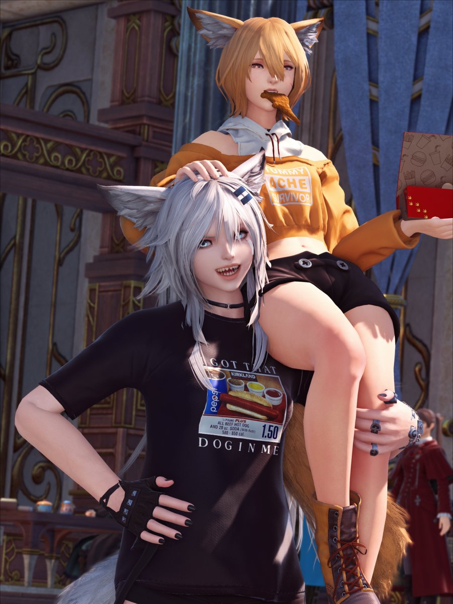 SWolfFFXIV's tweet image. when ur gf asks for dino nuggies for breakfast, u oblige