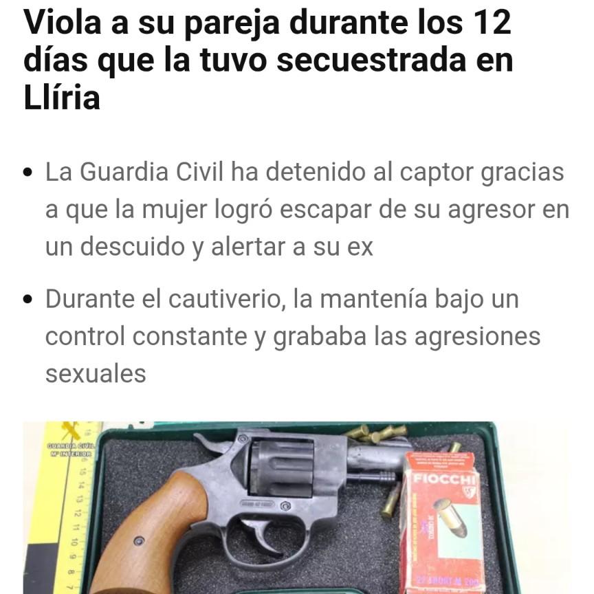 Yolanda denuncia a su pareja tras ser secuestrada y violada durante 12 días.
A él se le atribuyen los delitos de: detención ilegal, agresión sexual, tenencia ilícita de armas y de tráfico de drogas. Sin embargo ES PUESTO EN LIBERTAD! por el Juzgado de Instrucción 4 de Llíria y su