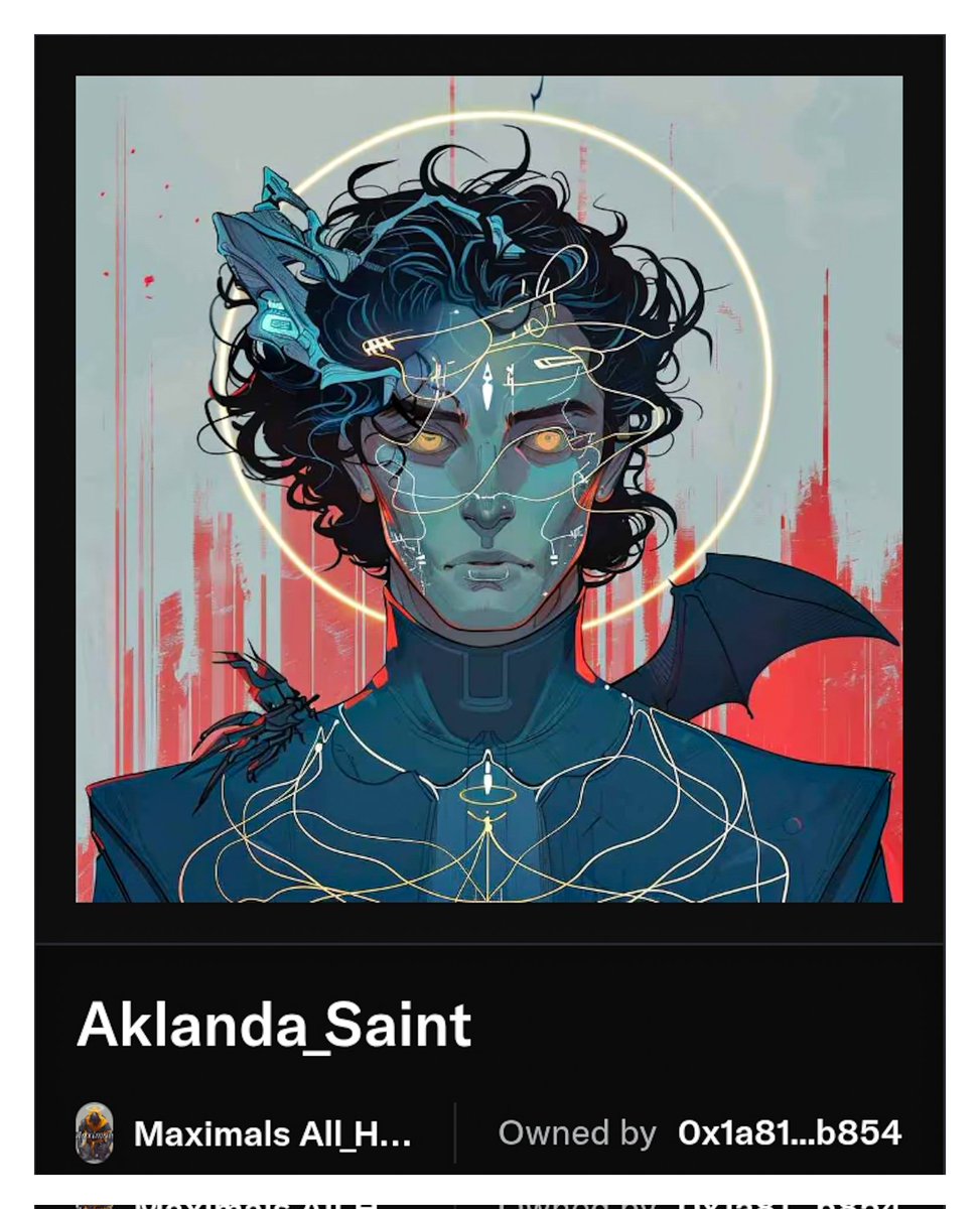 Maximal_Labs's tweet image. Maximal Spotlight of the day💫

"Aklanda Saint Framed in their immaculate nature, a glorious halo in scarlet ,a demon that guides their actions ."

NFT owned by an Anonymous holder on opensea👏

Own The Art, Own The story🎇🔥

#maximal #NFT #Base