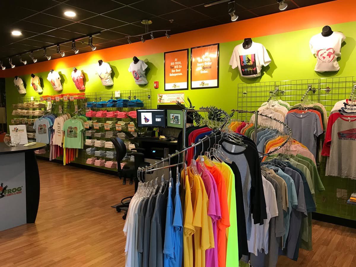 Big Frog Custom T-shirt’s and More Local Independently owned and operated!. We've got great deals in store for Parents/Teachers Groups, Booster Clubs, Sport Teams, Service Clubs, Charities, Pet Recues, Churches and Fundraisers. WE SUPPORT LOCAL BUSINESS TOO!