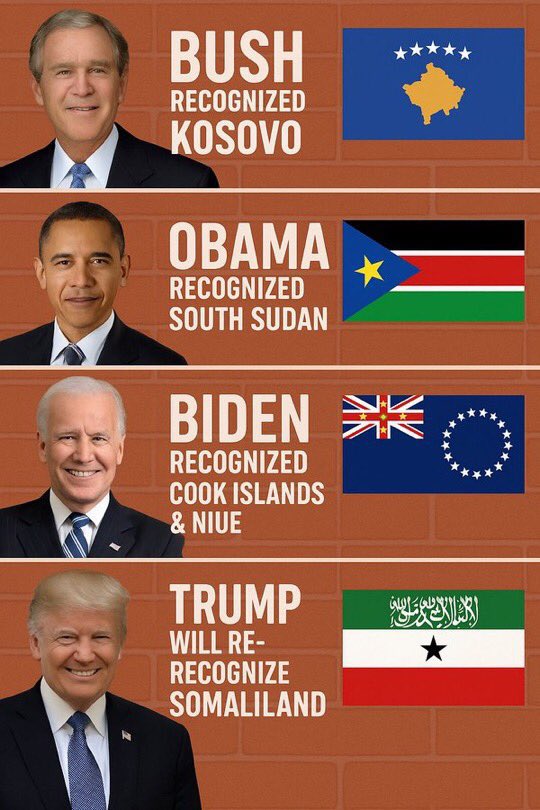 Adam Daud Ahmed (@adamdaudahmed) on Twitter photo <a href="/tedcruz/">Ted Cruz</a> Thank you, Senator Cruz. Your words mean a lot to us. President Bush recognized Kosovo, President Obama recognized South Sudan and President Biden recognized the Cook Islands. It’s now President Trump's turn to formally recognize the Republic of Somaliland,a steadfast U.S partner <a href="/tedcruz/">Ted Cruz</a> Thank you, Senator Cruz. Your words mean a lot to us. President Bush recognized Kosovo, President Obama recognized South Sudan and President Biden recognized the Cook Islands. It’s now President Trump's turn to formally recognize the Republic of Somaliland,a steadfast U.S partner