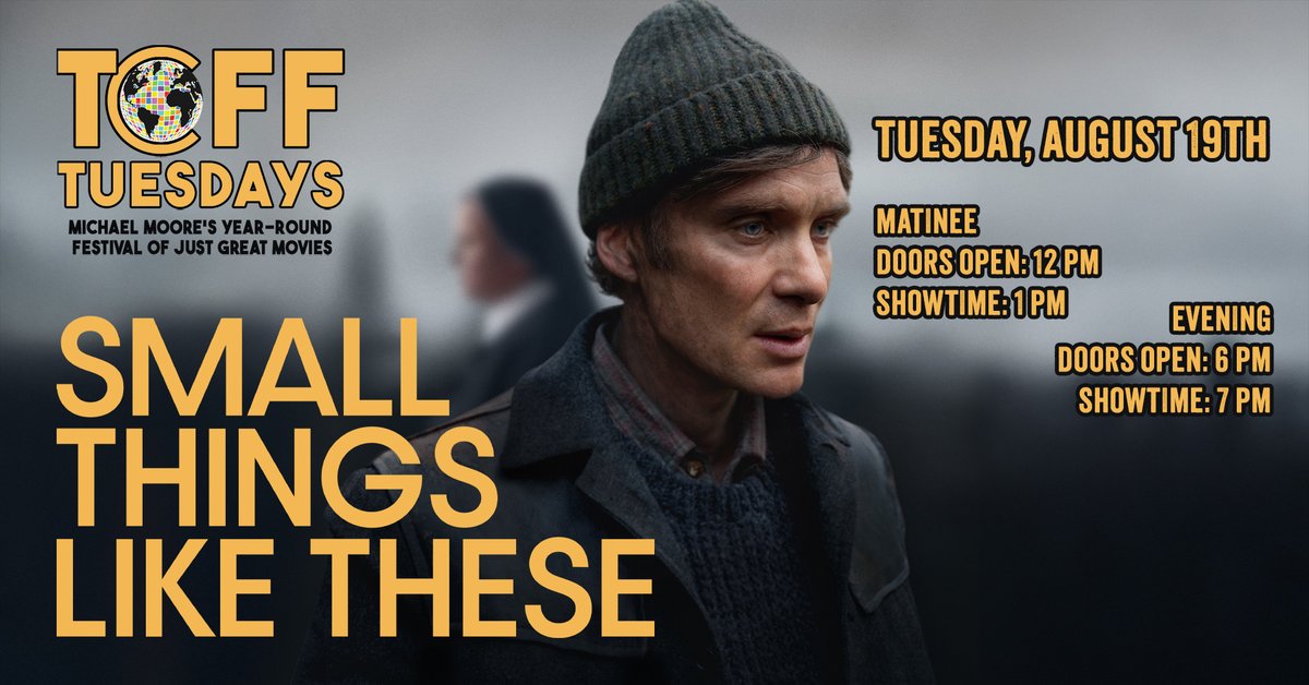 This #tcfftuesday -- tomorrow, 8/19 -- we're showing #SmallThingsLikeThese, starring based on Claire Keegan's internationally bestselling novel set in 1980s Ireland at the height of the century-plus abortion ban. 🎟️secure.traversecityfilmfest.org/websales/pages…