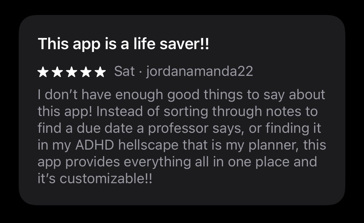 CourseSyncApp's tweet image. Our First Review!
18 days since launch and we just got our very first review. Feels like a small step, but a huge milestone. Thanks to everyone supporting!
We are just getting started.
— Course Sync