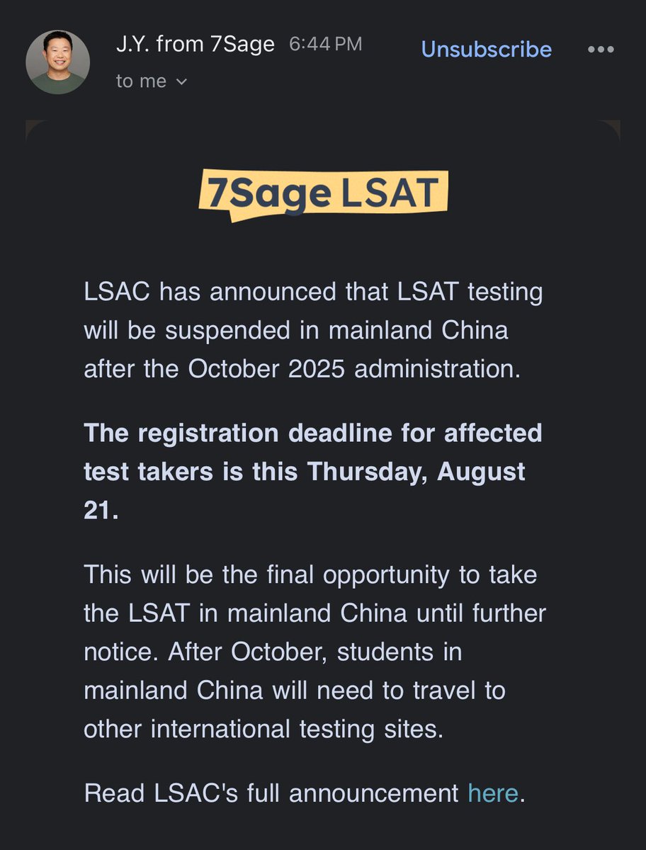 Kind of a crazy way to discourage Chinese students from going into law.