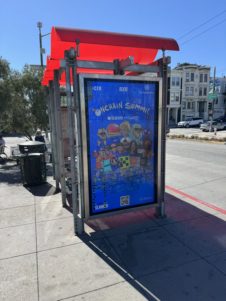 The <a href="/onchainsf/">Onchain Summit San Francisco</a> spotted at a #SanFrancisco <a href="/SFMTA_Muni/">SFMTA</a> bus stop!