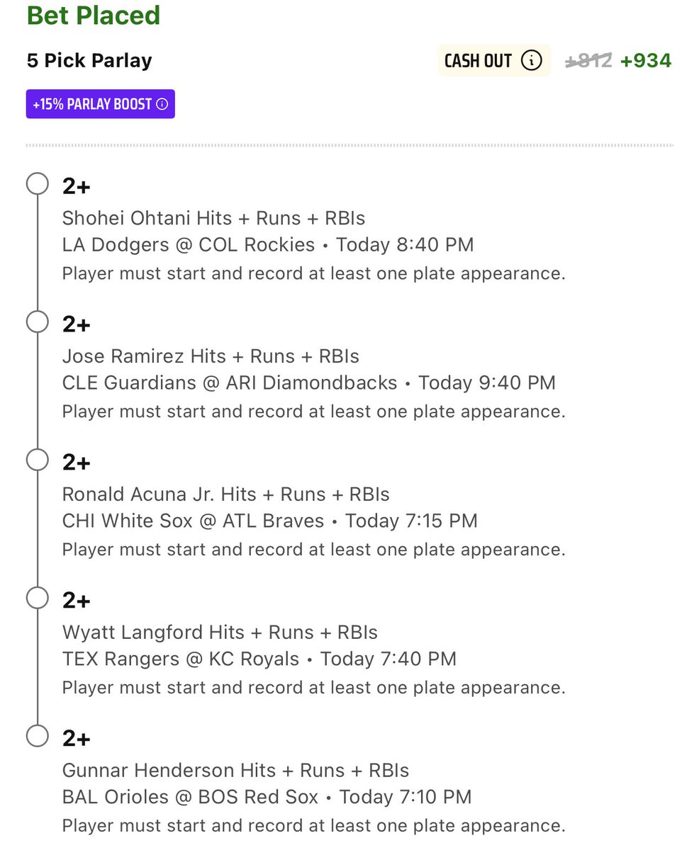 GucciPickz's tweet photo. Here’s the HRR parlay for today using a 15% Boost on DK. All research using @gopher_picks models. Let’s keep it hot 👇🏼 https://t.co/4vE2S37PtS