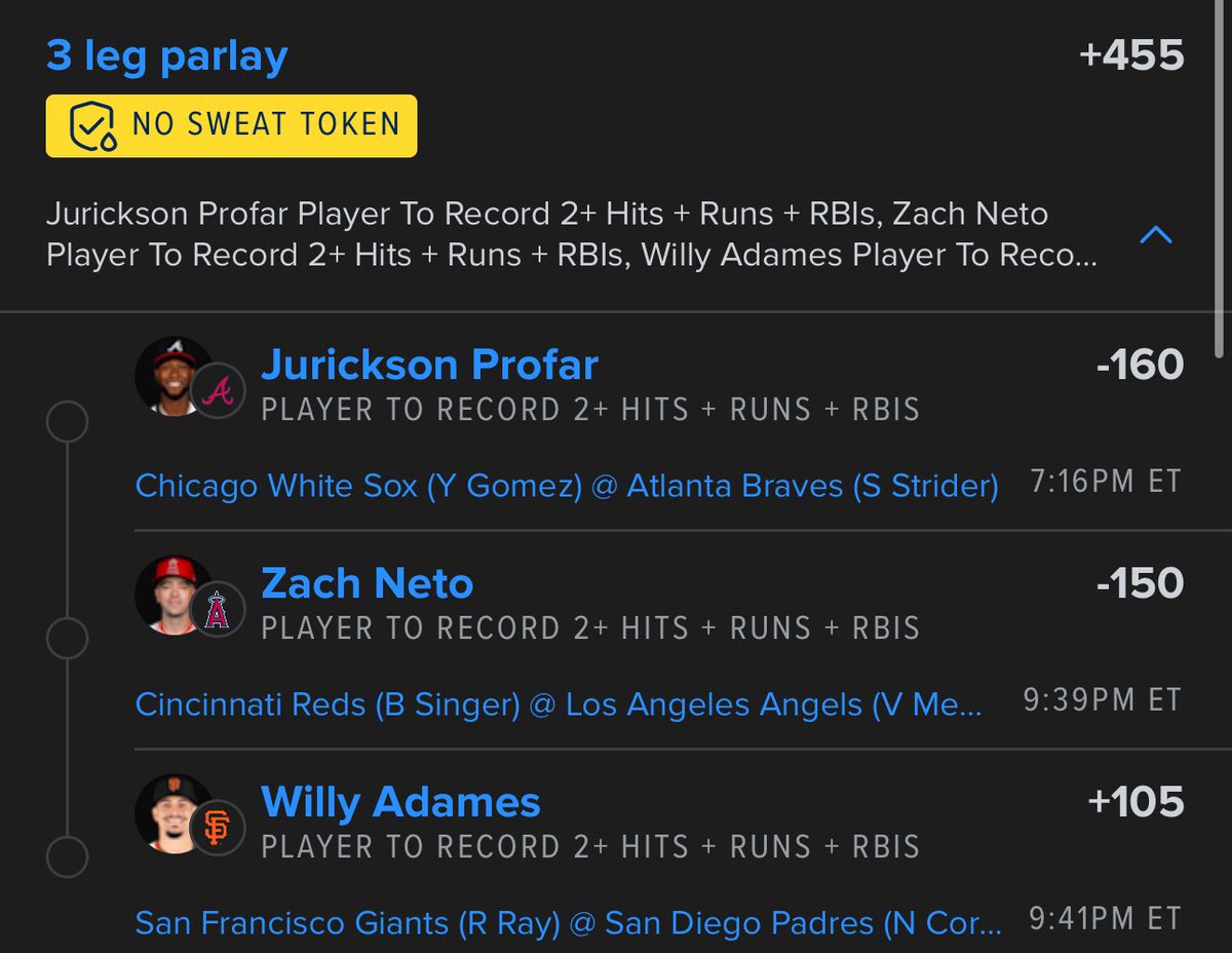 Proper_Picks's tweet image. No Sweat HRR Lay

Running a 3-leg HRR Parlay for my no sweat bet on FanDuel. 

All 3 guys been playing very well against some bad pitching. 

Come check the crew out at @thewinn1ngedge ! free and VIP packages available. 

#MLB #FREEBET #SportsBet #Gambling #GamblingTwitter
