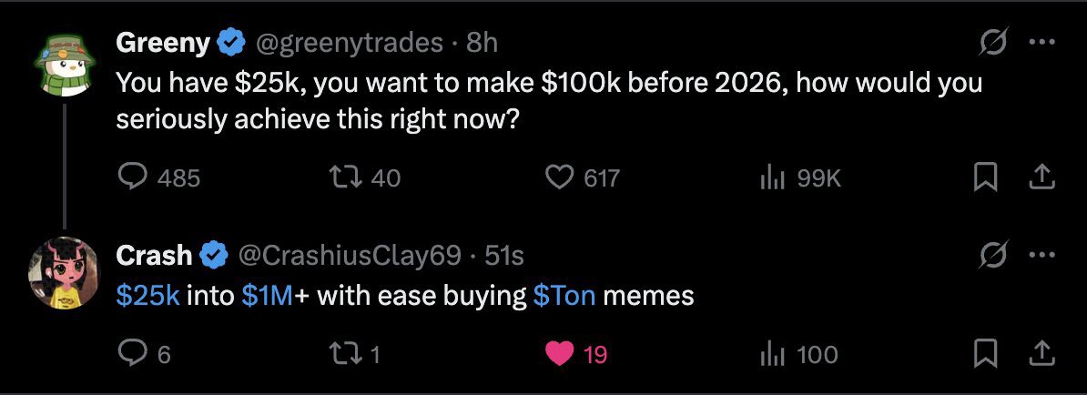 BREAKING: Crash - $25k into $1M + with ease buying $TON Memes