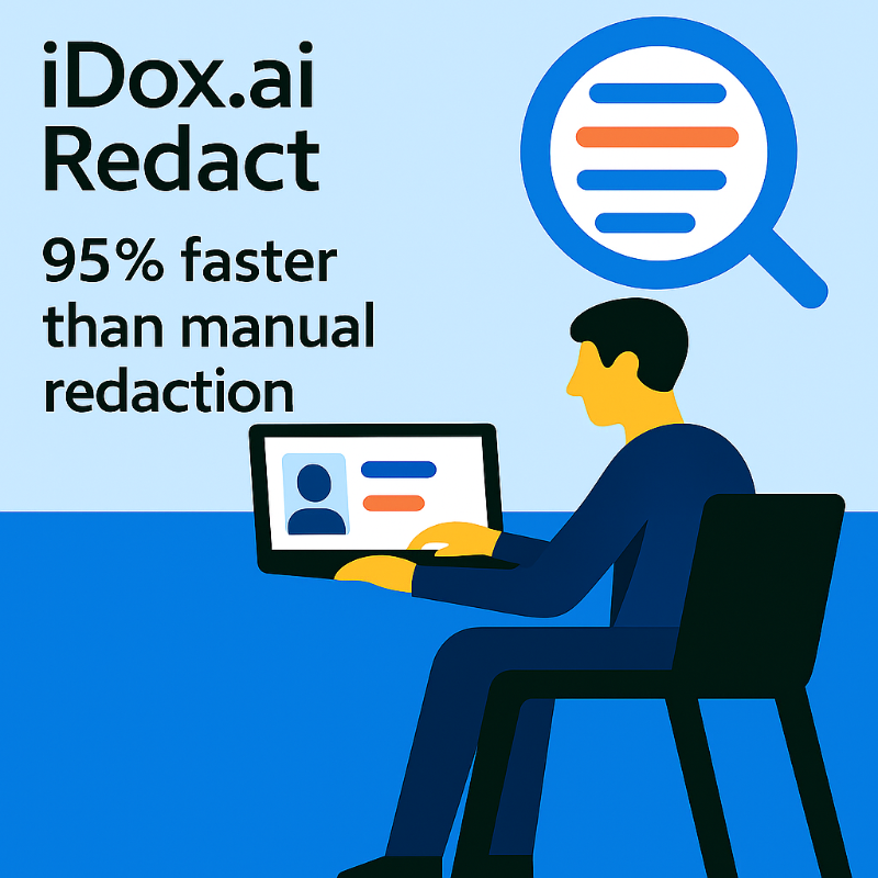 idox_ai's tweet photo. Redact PII and PHI in minutes, not hours. Our Redaction Suite saves you up to 95% of your time. Try it free for 7 days and keep your data secure.