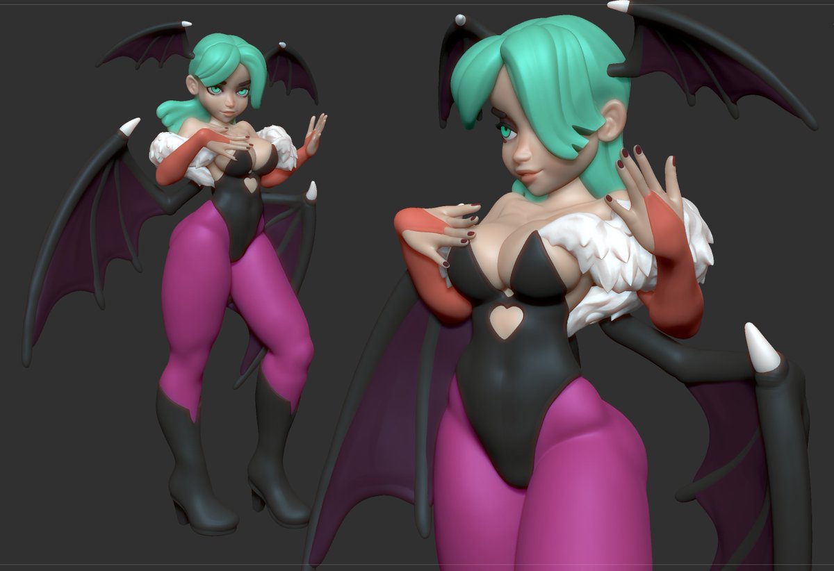 lavenderdevilry's tweet photo. Almost done! Zbrush sculpt of DarkStalkers / ヴァンパイア Morrigan https://t.co/YZ1eOYrcWk