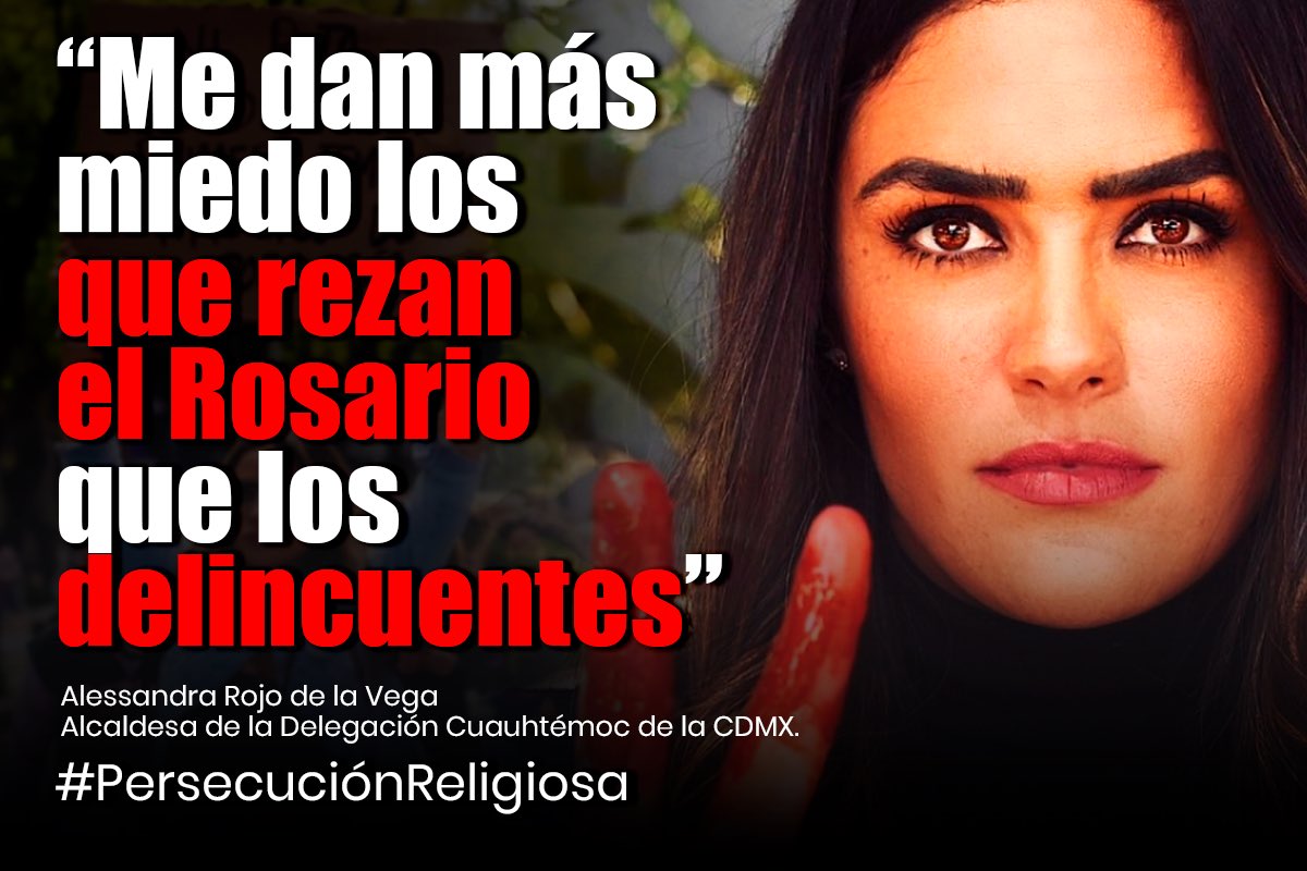 jeancarlopmag's tweet photo. La alcaldesa @AlessandraRdlv, desde un puesto de poder y como funcionaria pública, literalmente dijo tenerle más miedo a un católico que a un delincuente. 

Alessandra Elías Calles no representa a los mexicanos. Esta no es la OPOSICIÓN que necesitamos, es más de lo mismo. Un país lleno de fe, merece y necesita representantes llenos de fe. 

#PersecuciónReligiosa ¿Esta es la cara de @AccionNacional en la CDMX?