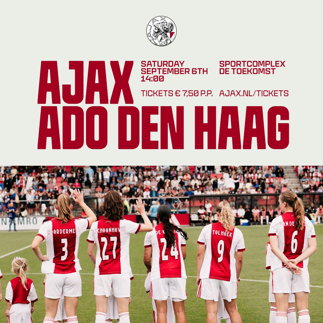 AjaxVrouwen's tweet photo. ⏳ Our @VrEredivisie season kick-off is coming soon…

Will we see you at home on the 6th? 🏡

#ajaado