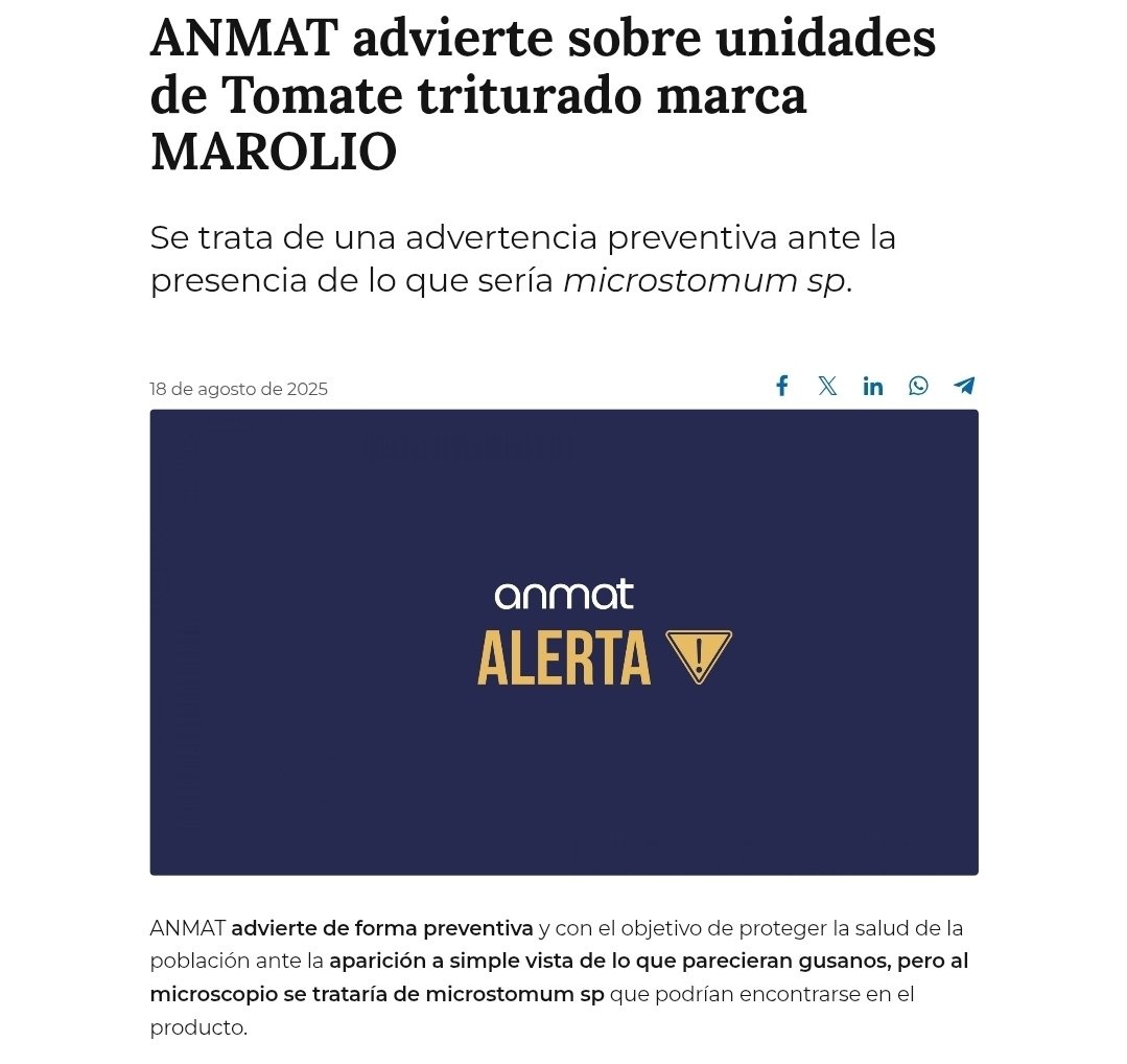 "GUSANOS"

Porque, luego de permitir que el mercado se regulara solo, empezaron a circular latas de tomate con gusanos