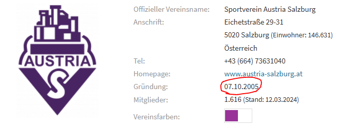 SVR1912Maksim's tweet photo. Wieso darf Blau-Weiß Linz das Gründungsjahr vom Vorgängerverein übernehmen, aber @AustriaSalzburg hat immer noch das das Jahr der Neugründung auf Transfermarkt stehen, obwohl RB Salzburg als neuer Verein gegründet wurde? @_XaviY_ @Transfermarkt https://t.co/To5igbIeSV