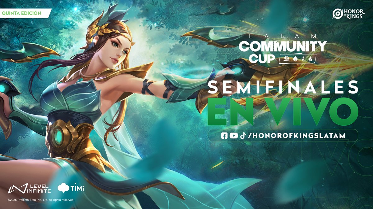 ⚔️¡Hoy tenemos transmisión!⚔️

Los mejores 4 equipos de la región Norte están listos para pelear las semifinales de la quinta edición de la HOK Latam Community Cup.
💰$350 USD en premios.

📺No te pierdas la acción:
👉twitch.tv/HOKLatam
#HonorofKings #HOK #HOKCommunityCup