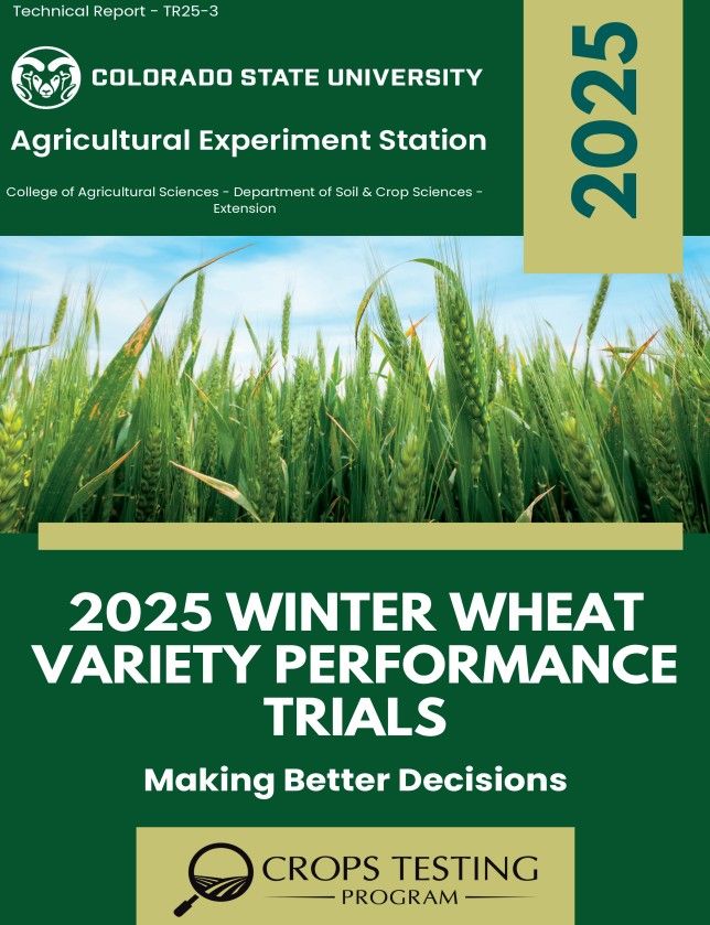 Results of the 2025 Colorado Winter Wheat Variety Trials are now available thanks to CSU Crops Testing. Click here to download the results: bit.ly/41Og8dz
