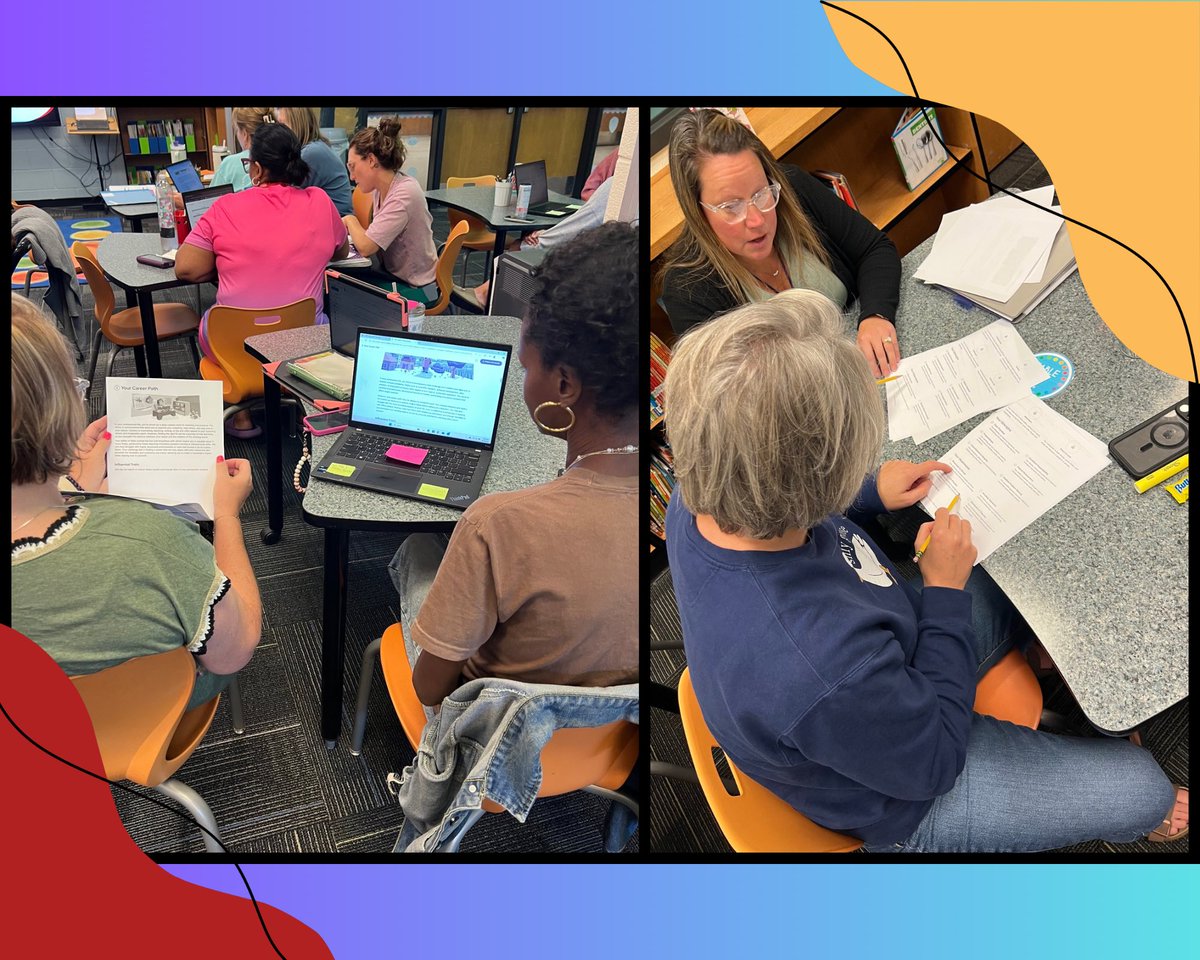 CheathamHillES's tweet photo. Our teams are strengthening collaboration through shared teaching models and exploring how our unique strengths and personality types support student learning. When teachers grow together, students thrive! 🤩

@CCSDSpecialize1 @KateMorrisCCSD 
@fakfamily 
#CheathamHillChampions https://t.co/7ZzpzG3pox