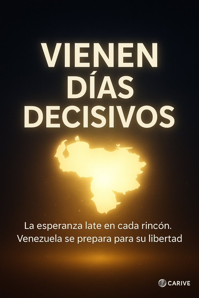 "Vienen días decisivos...la esperanza ya late en cada rincón.  ☀️ Venezuela se prepara para su libertad ".
👉 #VenezuelaLibre #ElCambioEsImparable #EsperanzaViva #MaduroCae #FuerzaLegitima