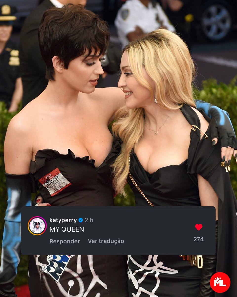 Katy Perry curtiu e comentou na última publicação de Madonna celebrando seu aniversário no Instagram: “MINHA RAINHA” ❤️