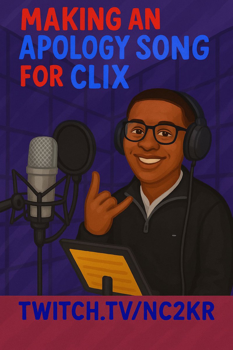Tommrow 1pm est

Making a apology song for Clix…

And music video soon.