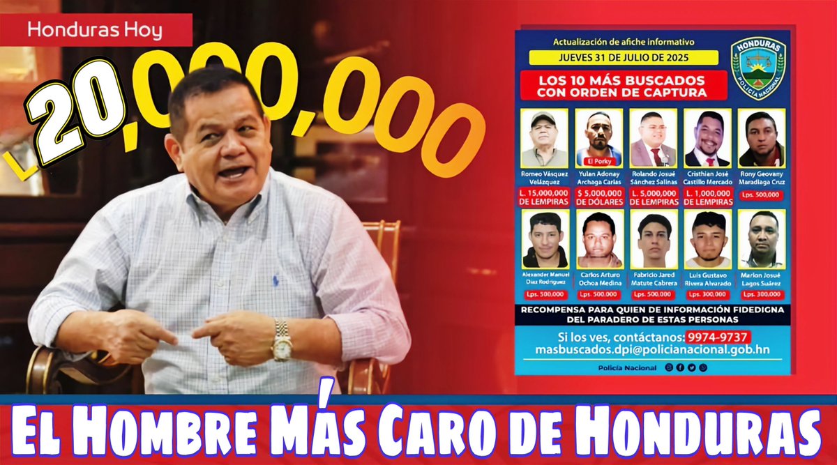 PortilloAx9141's tweet photo. Abunda y Sobra el Dinero en Honduras!! Sube a L20 Millones el Precio de la Cabeza de Romeo Vasquez!

Enterate con mas Detalles en Este Video: 👇🏻👇🏻👇🏻👇🏻👇🏻
https://t.co/Rs5ykSAvwt

#romeovasquez #noticias #política #honduras https://t.co/WvByA6I7jU