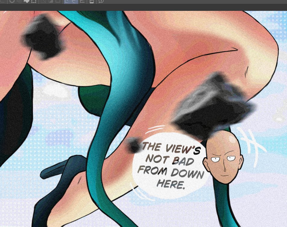 Saitama's got a great view of Tatsumaki from down there 😏