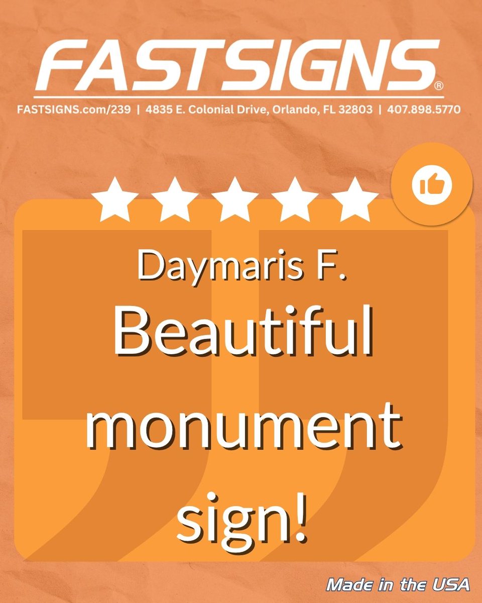 FastsignsOrland's tweet image. It&apos;s official, your 5-star review has us glowing! Thanks for letting us be part of your business success story.

#FastSignsOrlandoCentral
#SignageStars
#CustomerReviewSpotlight
#SignageSuccessStory
