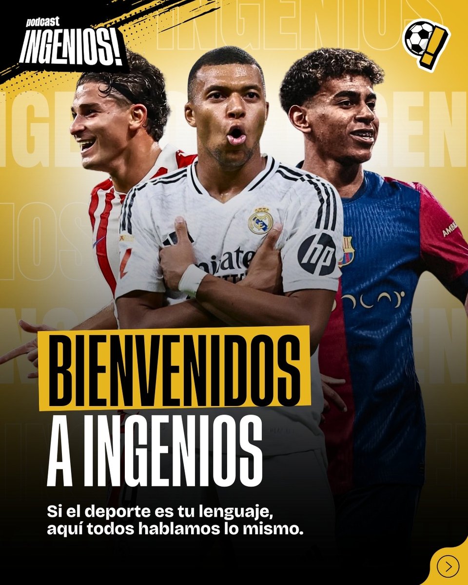 ingenios_'s tweet photo. 🔥 ¡Arranca INGENIOS! 🔥

El nuevo espacio para los que respiran deporte.

📌 Noticias, análisis, podcast, entrevistas y la mejor cobertura en redes sociales.

Síguenos y hablemos el mismo idioma: DEPORTE. 💛⚽🏀

👉 @JoseTamargo1 @_diegovillawolf @Nogales_Nacho @pablocanadas__ https://t.co/trSkUgS69o