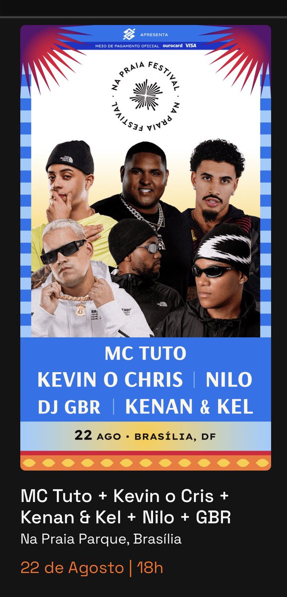 Vendo 2 ingressos meia solidária 
Festival na praia em Brasília 
No precinho!! 
#napraiafestival #brasilia