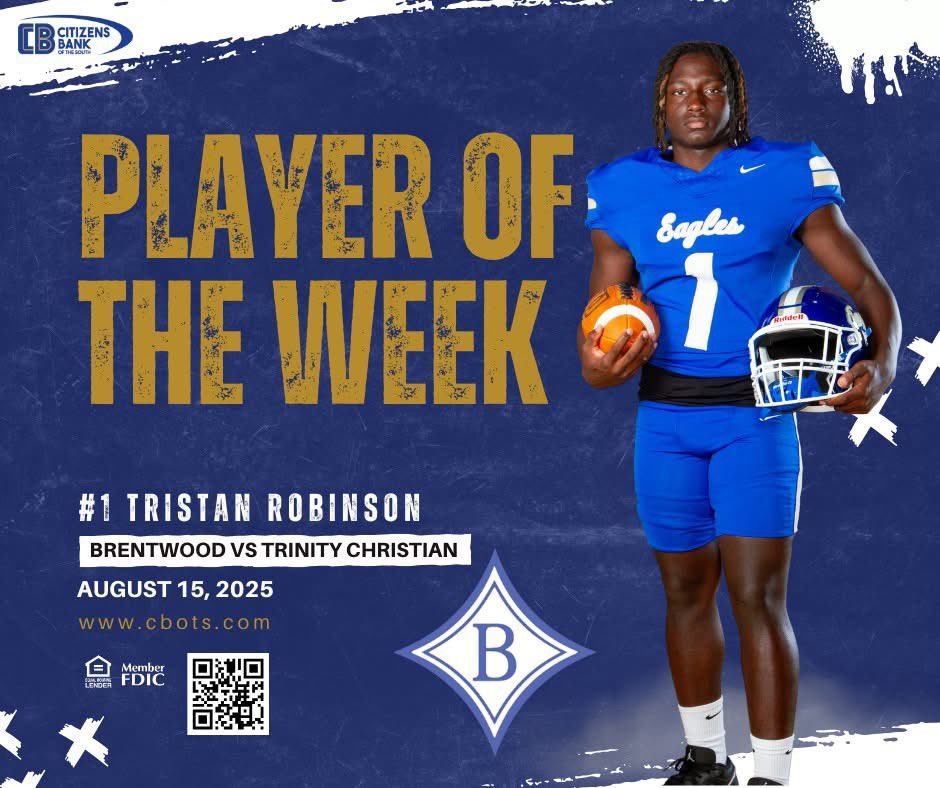 Citizens Bank of the South “Player of the Week” <a href="/D1tristan11/">Tristan Robinson RB C/O 2028</a> 🏈🏈🏈