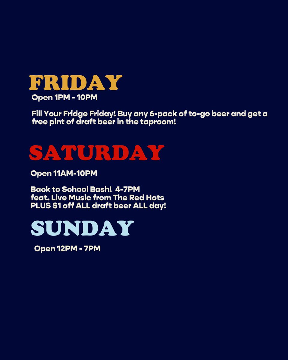 We're closed today for a private event, but we'll see you this week in the Taproom!