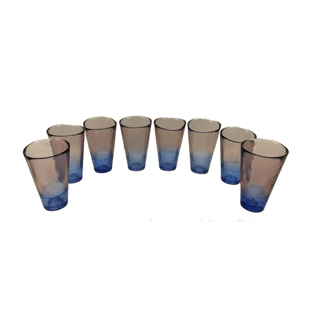 Hand Blown Purple &amp; Blue OMBRE Tumblers, Set of 8, Free Shipping tuppu.net/b877c37b #Etsy #JunkYardBlonde #SetOf8