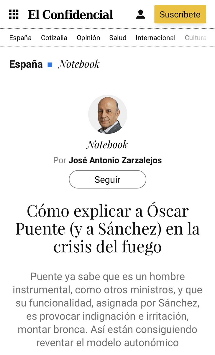 Max Pradera 🚀 (@maxpradera) on Twitter photo El relamido cuñadismo de <a href="/jazarzalejos/">J.A. Zarzalejos</a>
🧩 Frase 1: “Puente ya sabe que es un hombre instrumental, como otros ministros…”
• Subtexto despectivo: Se niega a Puente cualquier autonomía política o intelectual. Lo reduce a una “herramienta” sin criterio propio, El relamido cuñadismo de <a href="/jazarzalejos/">J.A. Zarzalejos</a>
🧩 Frase 1: “Puente ya sabe que es un hombre instrumental, como otros ministros…”
• Subtexto despectivo: Se niega a Puente cualquier autonomía política o intelectual. Lo reduce a una “herramienta” sin criterio propio,
