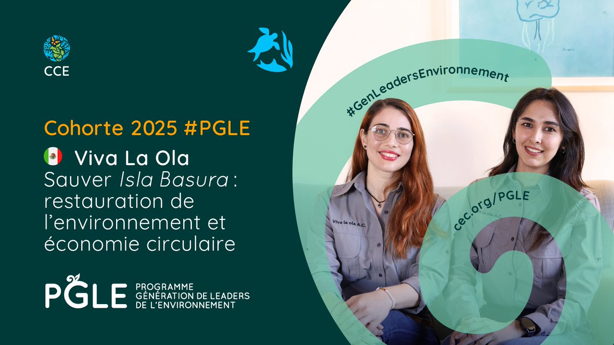 🇲🇽 Nous vous présentons Berenice Elizabeth Lizárraga Lizárraga et Nithzia Yulen Pineda Mendoza, de Viva la Ola A.C., qui forment l’équipe mexicaine choisie pour le programme #GenLeadersEnvironnement!

En savoir plus sur leur projet :
👉cec.org/fr/gelp/progra…