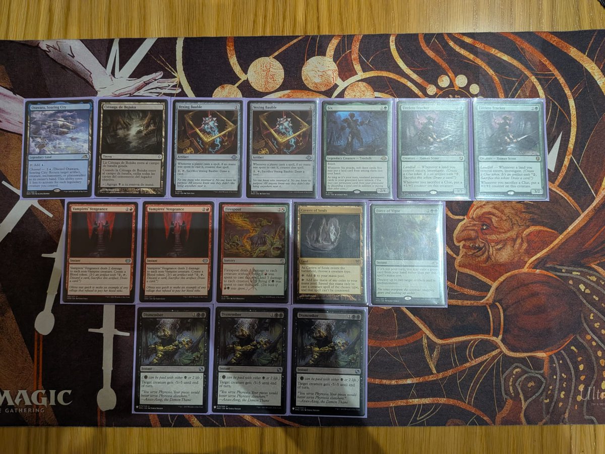 Top 8 en el clasificatorio al CEM en <a href="/LaMasterVlc/">La Master</a> con una lista con la que no eché de menos a los analistas.
Pairings:
R1 vs Grixis Shadow 2-1
R2 vs Izzet Prowess 0-2 <a href="/ericrm_/">ericrm_</a> 
R3 vs Eldrazi Ramp 2-1
R4 vs Goryo's 2-1
R5 ID

Cuartos vs Izzet Prowess 1-2 <a href="/ericrm_/">ericrm_</a>