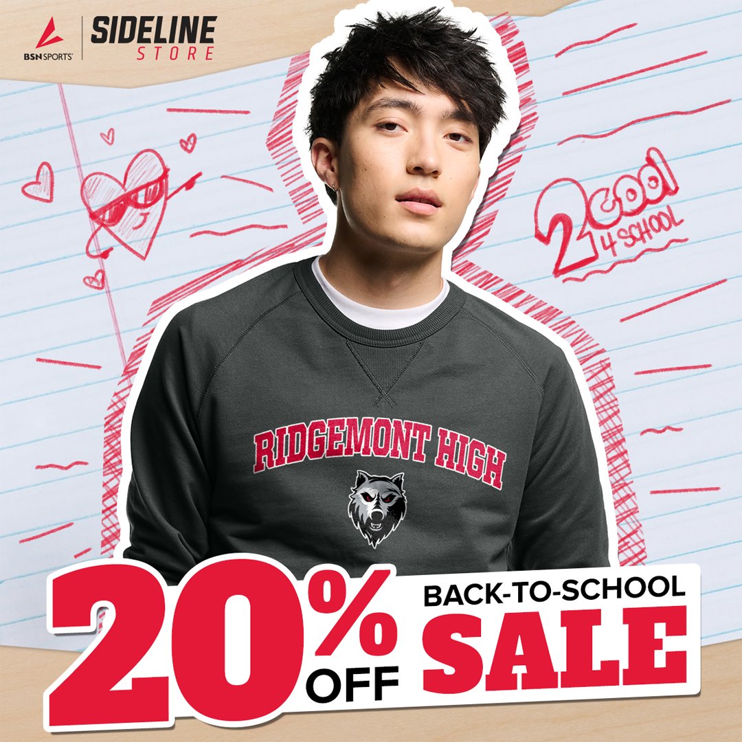 BSNSPORTS's tweet photo. It's GO time. Sideline's Back-to-School Sale is on now. 🎉Score tees, hoodies, hats and bags from top brands, then customize with your name, number, school mascot and more. Use code GAMEON20. Ends Sunday.
🔍Find your school store at https://t.co/BvpQMPq7Kj. #sidelinespirit https://t.co/1pJvak4RYT
