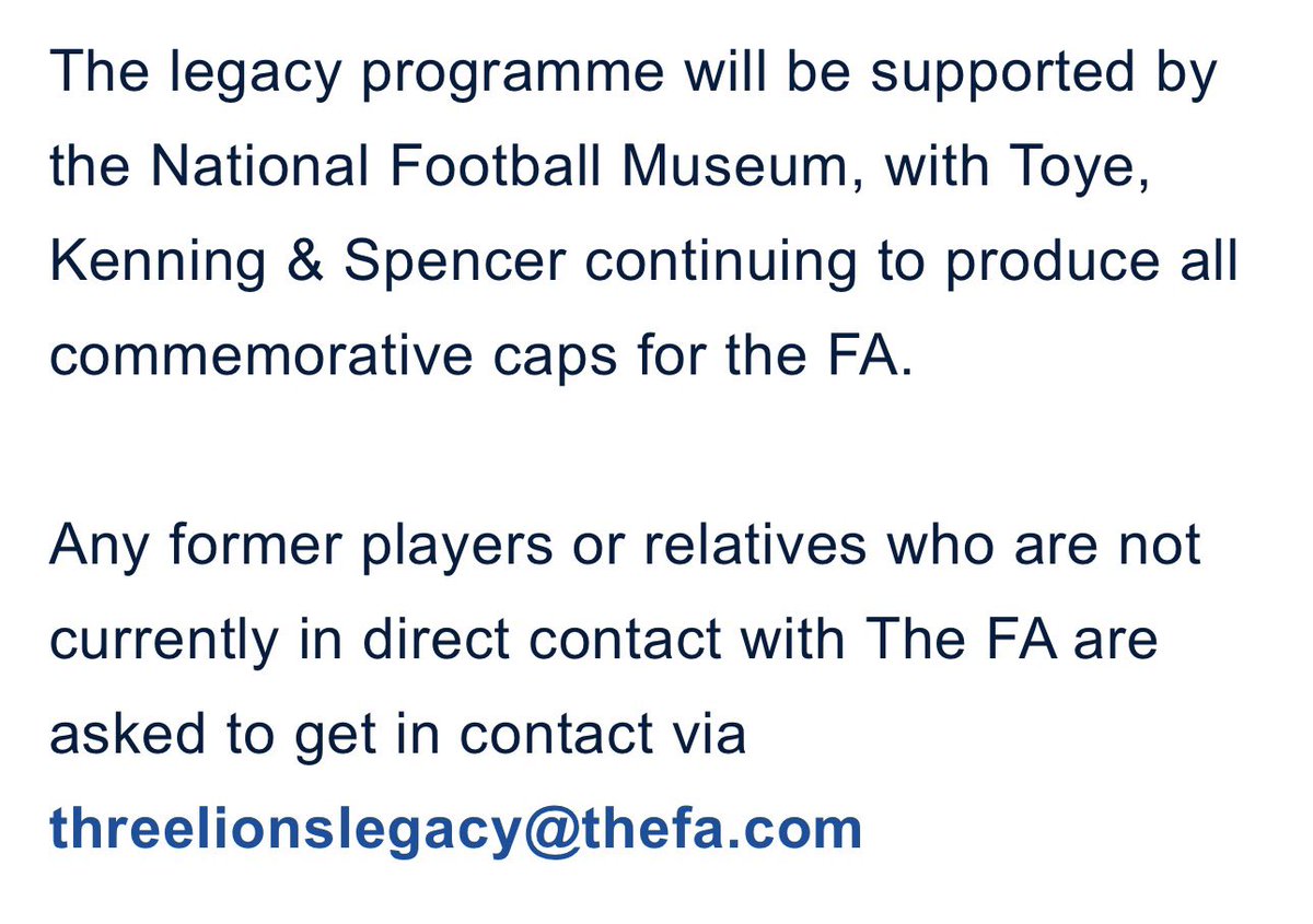 There are 1290 men who've represented England since 30th November 1872 and each player is due their red legacy cap.

Many caps are unclaimed, so if a family member of a long gone Lion or a former England international lives near you or goes to your pub or is on here, do tell