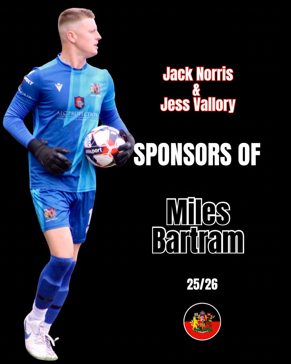 Thank you to Jack Norris &amp; Jess Vallory for Sponsoring our Goalkeeper <a href="/MilesBartram17/">Miles Bartram</a> for the 25/26 season 🧤

#playersponsorship #romseyfirst #teamromsey #wessexleague #romseytownfootballclub #goalkeeperskills