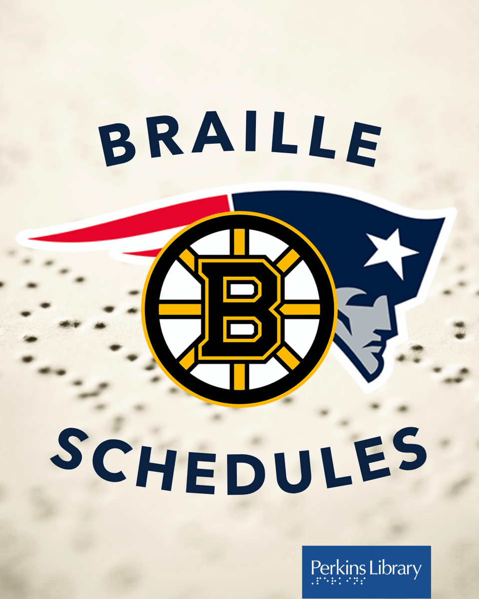 Calling all Pats and Bruins fans! 🏈 Regular season schedules for the New England #Patriots and Boston #Bruins are available in #Braille or large print! 🏒

If you would like to subscribe, please contact us at 1-800-852-3133 or email Library@Perkins.org.