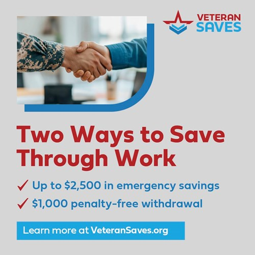 Veterans: You might already have access to emergency savings tools through work.
<a href="/VeteranSaves/">Veteran Saves</a> breaks down:
✅ $2,500 sidecar savings account
✅ $1,000 penalty-free withdrawal
Ask your HR rep, and start small.
veteransaves.org/resource-cente…
