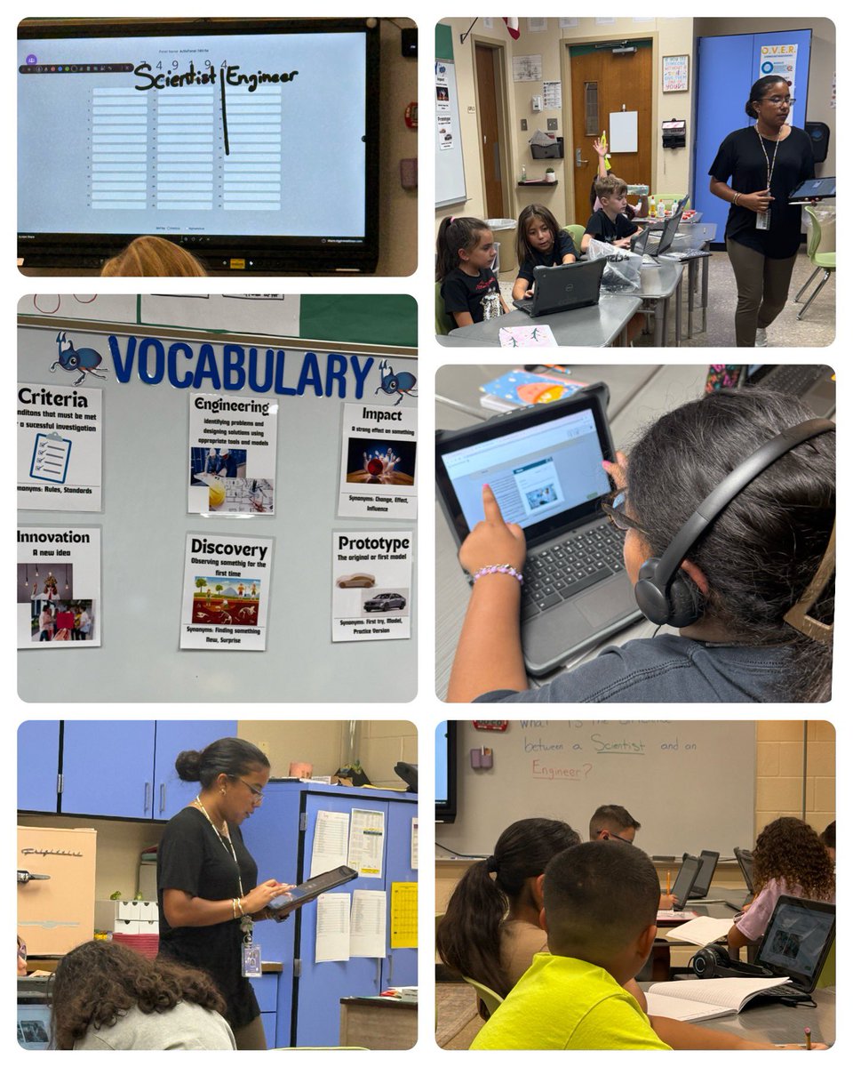 LBJelementary's tweet image. What is the difference between a scientist and engineer?  Way to get those notebooks filled out and way to aggressively monitor students. Thank you Ms. Canava for getting students into the new Penda science program! @ECISDScience @CrierZenovia @juliegmarshall