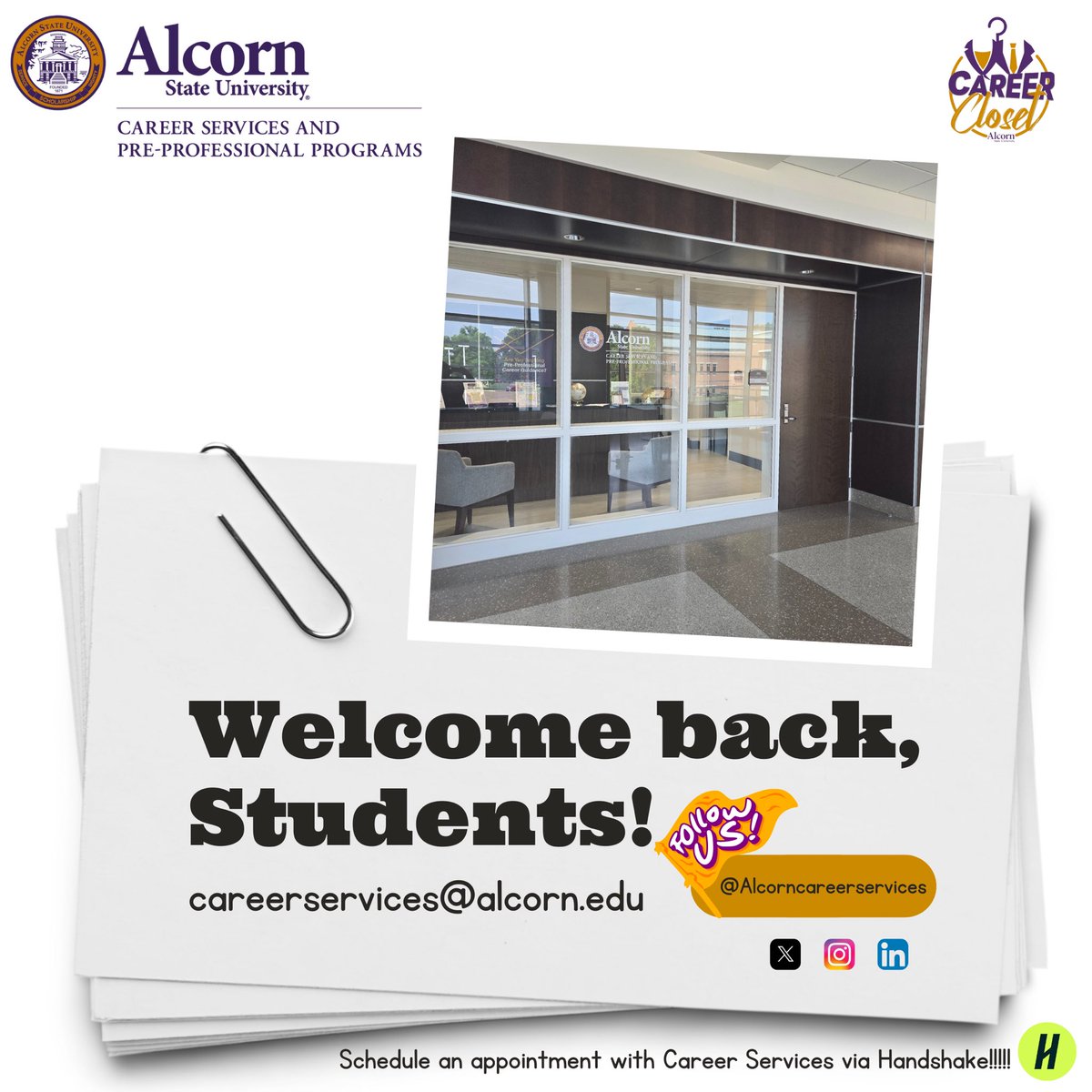 Welcome back, scholars! Career Services is here to help you turn opportunities into success. Let’s make this semester your best yet! ✨📚💼 #CareerReady #HBCUPride💜💛
